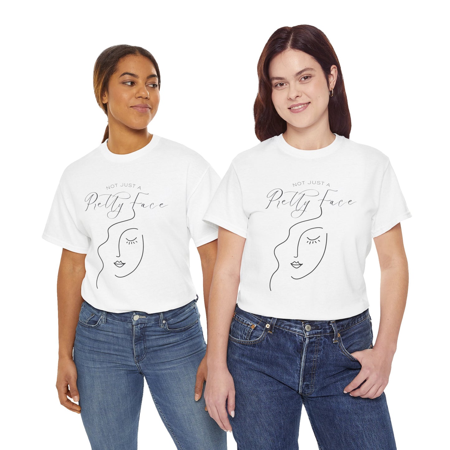 Inspirational Unisex Heavy Cotton Tee – 'Not Just a Pretty Face'