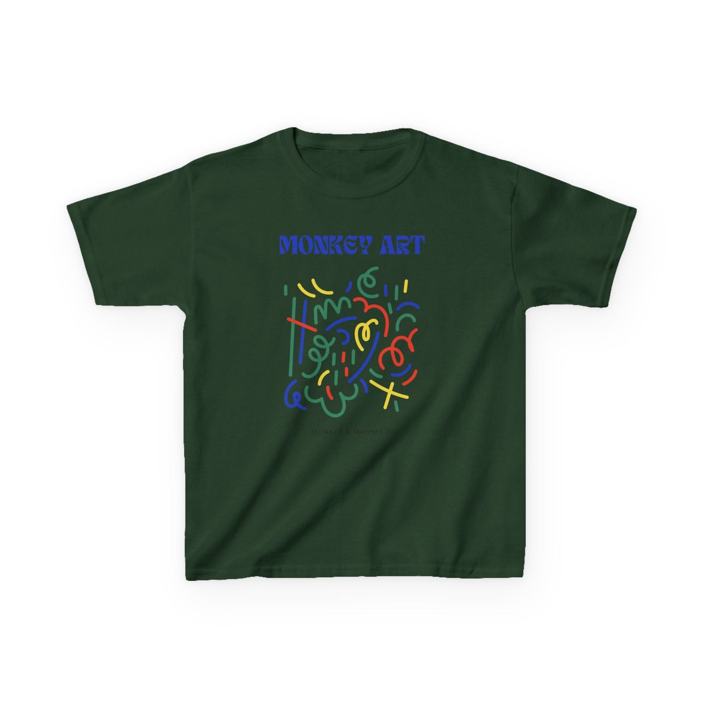 Monkey Art Kids Heavy Cotton Tee - Fun and Colorful Design for Creative Kids