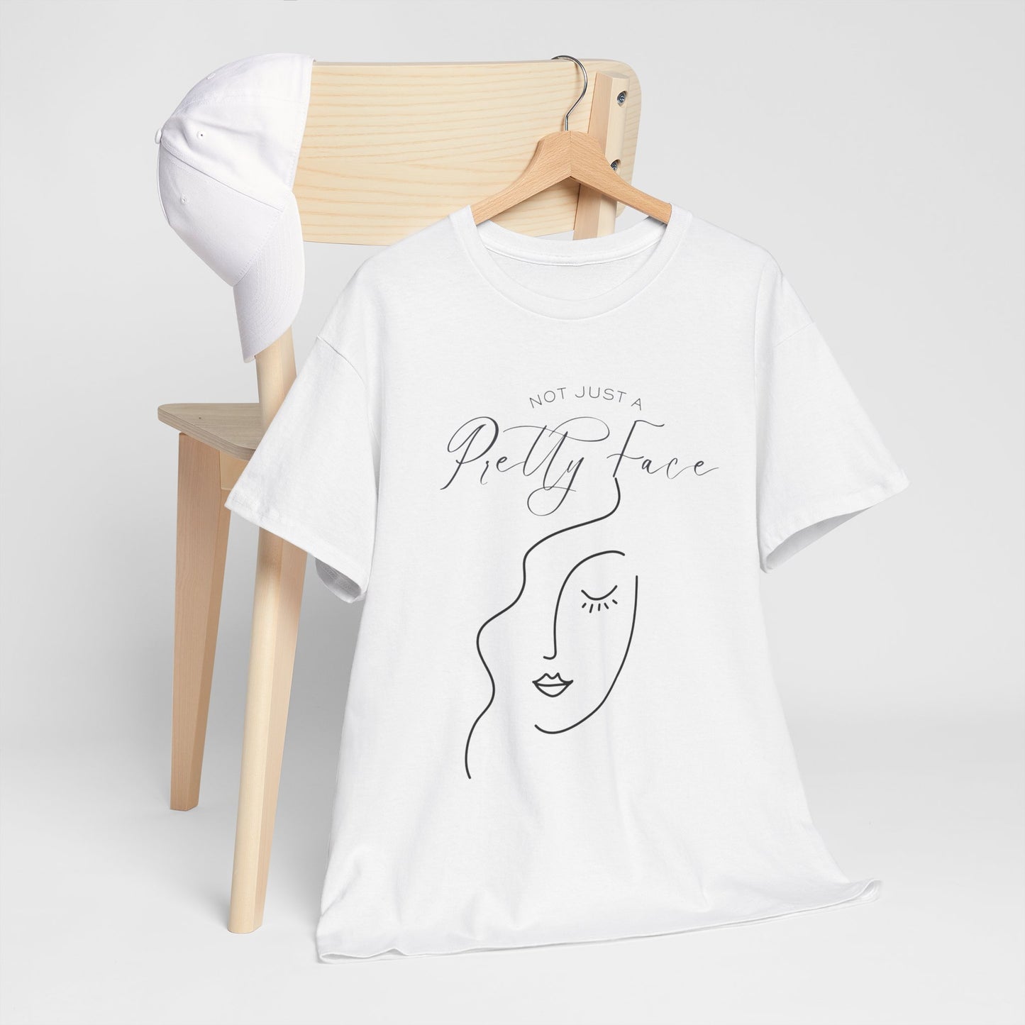Inspirational Unisex Heavy Cotton Tee – 'Not Just a Pretty Face'