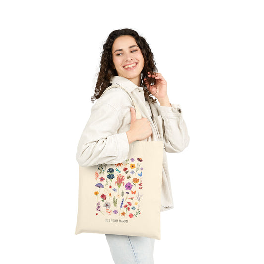 Floral Canvas Tote Bag - Wildflower Mamma Design