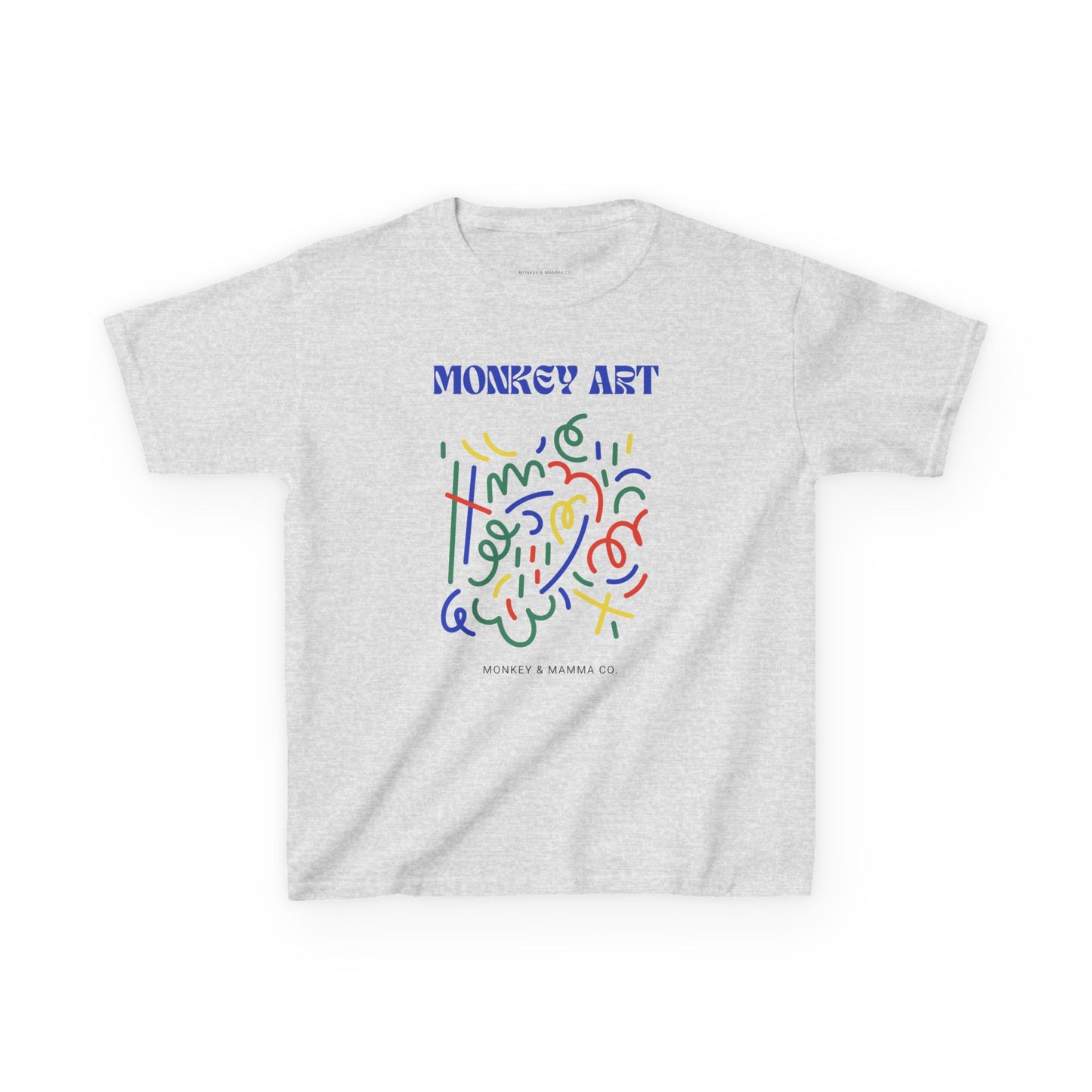 Monkey Art Kids Heavy Cotton Tee - Fun and Colorful Design for Creative Kids