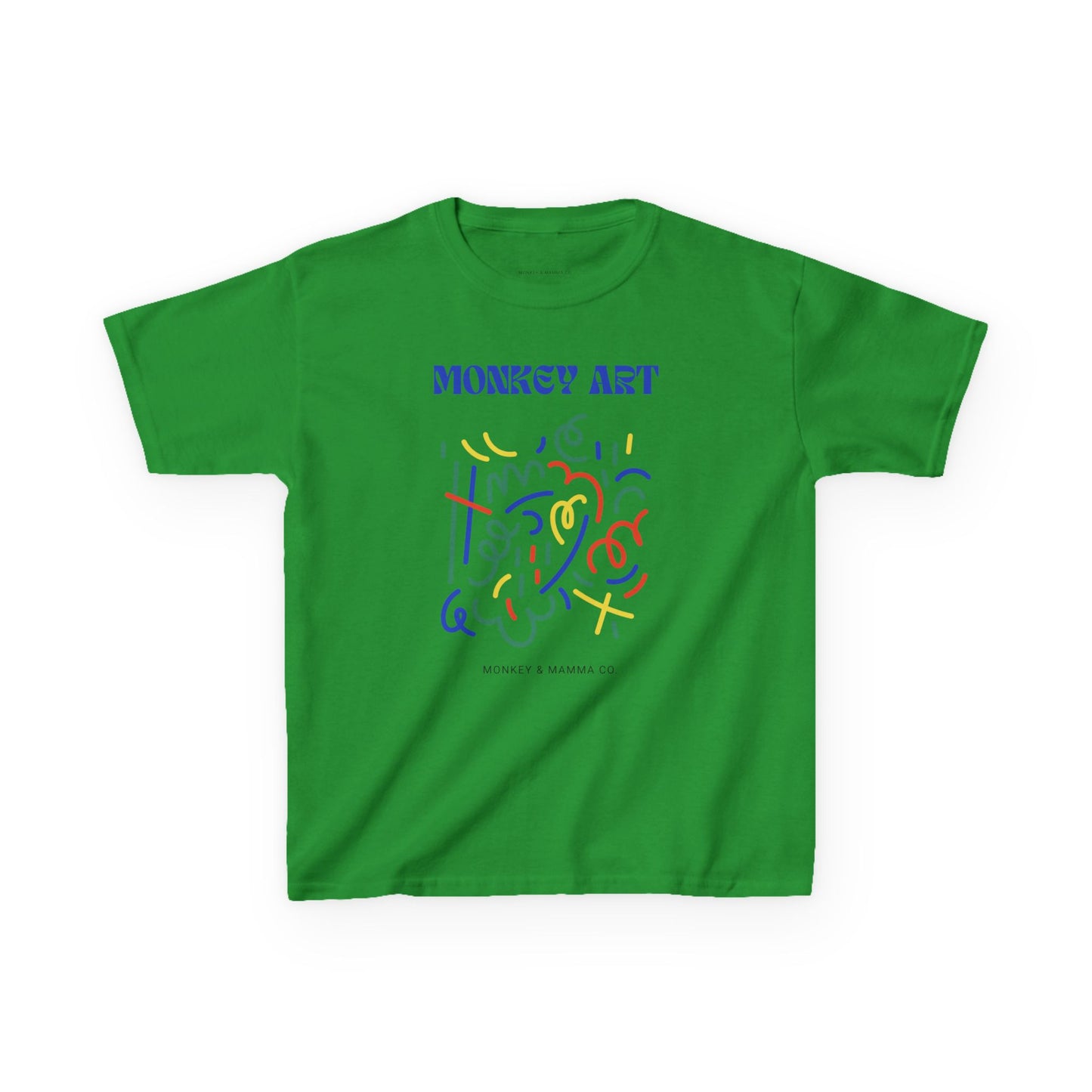 Monkey Art Kids Heavy Cotton Tee - Fun and Colorful Design for Creative Kids