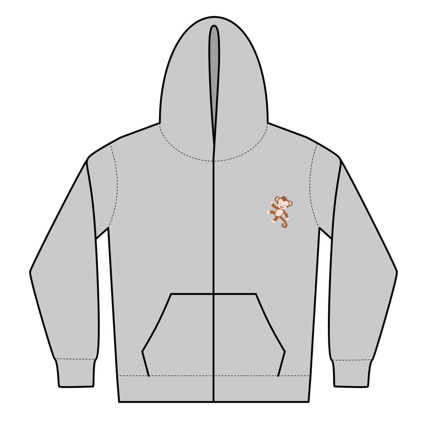 Monkey Love Zipped Hoodie