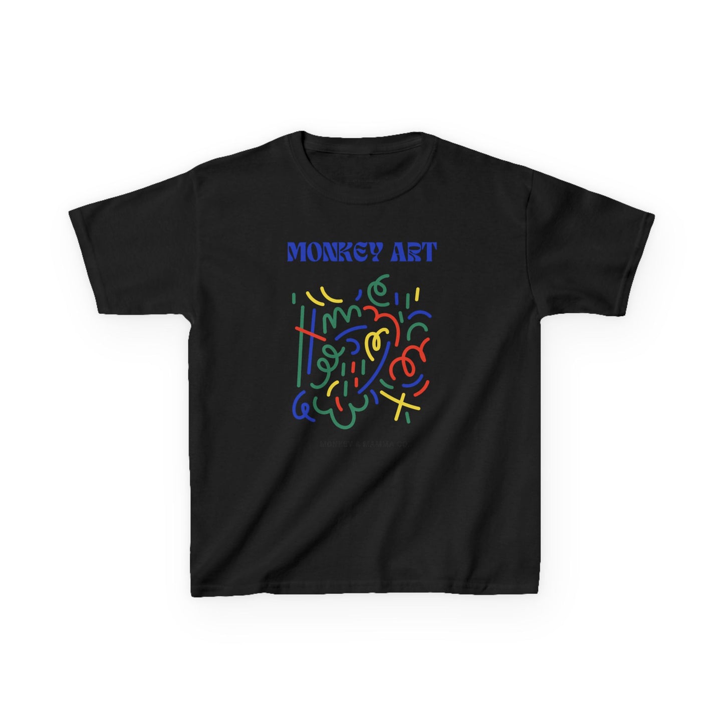 Monkey Art Kids Heavy Cotton Tee - Fun and Colorful Design for Creative Kids