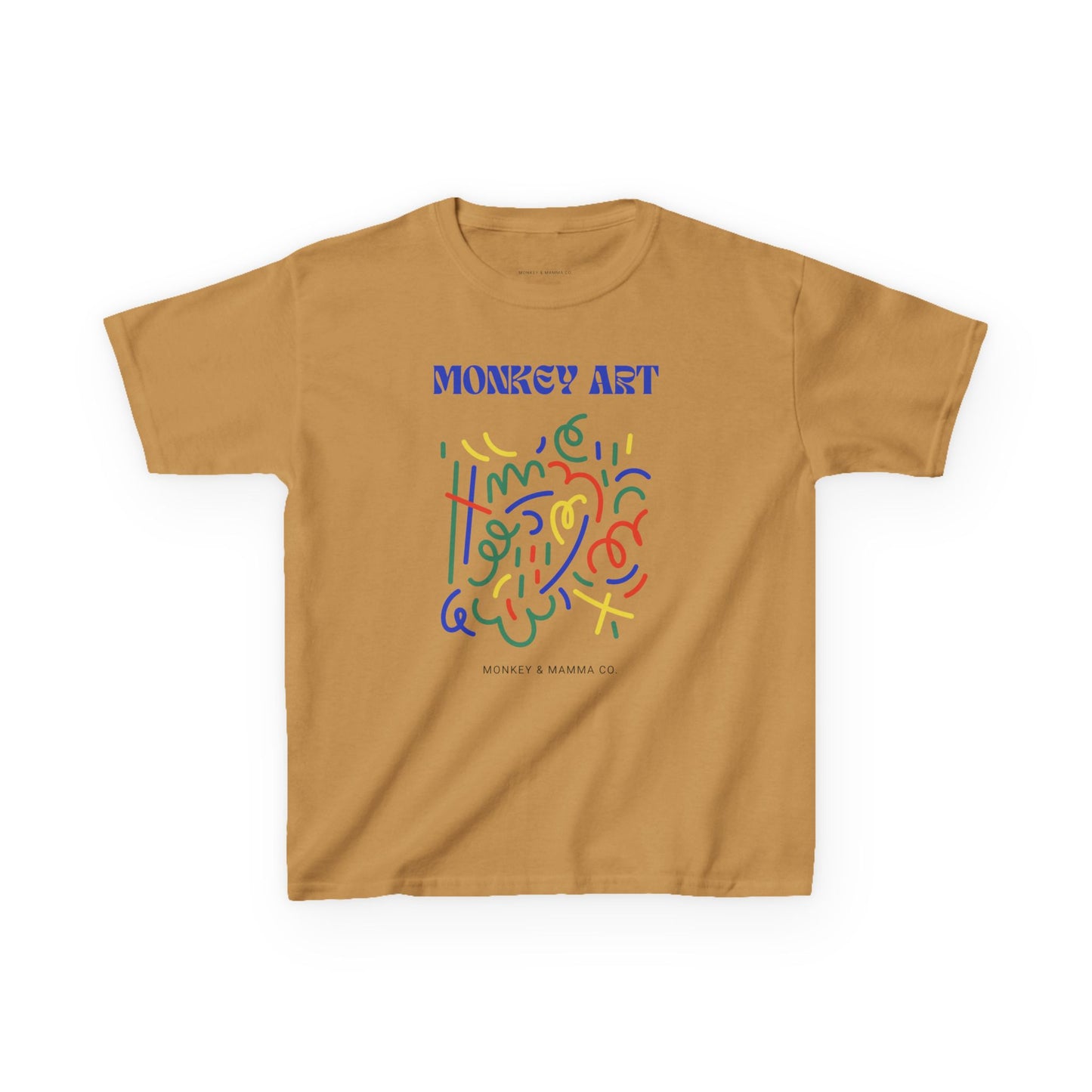 Monkey Art Kids Heavy Cotton Tee - Fun and Colorful Design for Creative Kids