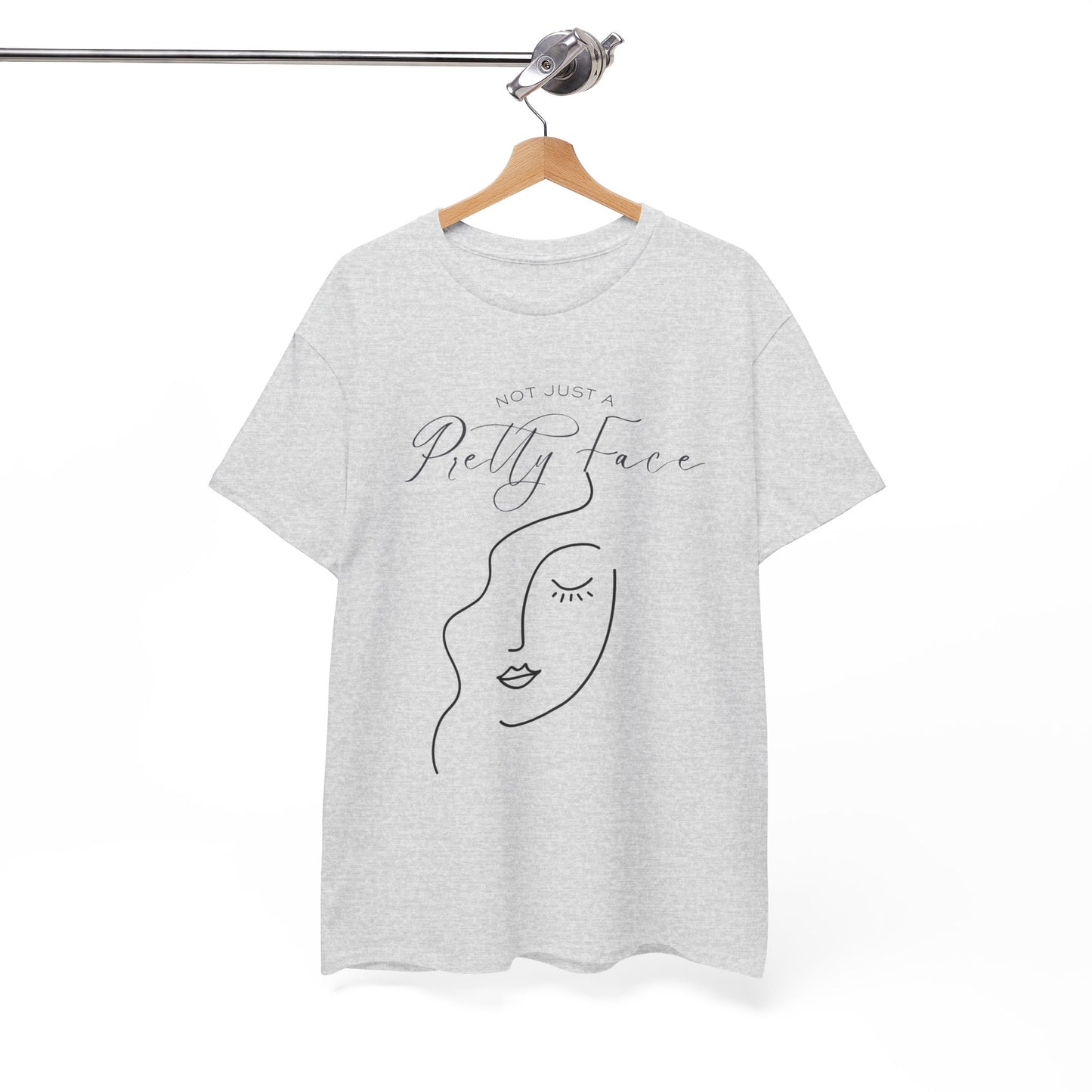 Inspirational Unisex Heavy Cotton Tee – 'Not Just a Pretty Face'